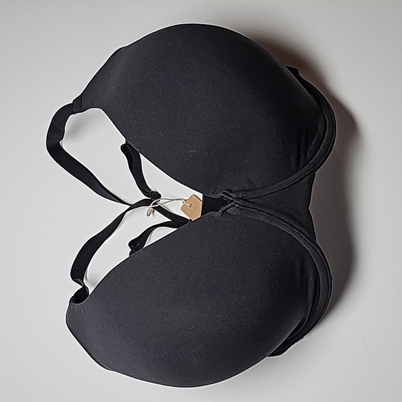 Skims Fits Everybody T-Shirt Demi Bra Intimate Underwire Lined Onyx Black 34DDDD - Picture 4 of 10